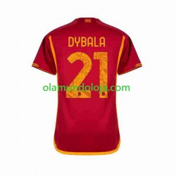 Camisola AS Roma Paulo Dybala 21 Homem Equipamento Primeiro 2023-2024 Manga Curta